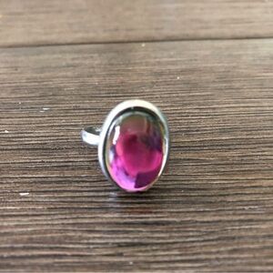 Sliver metal adjustable mood ring